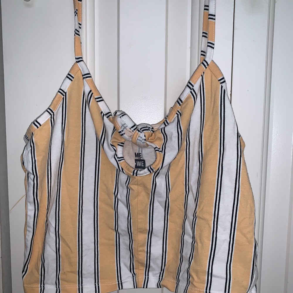 Pacsun//Me to We Yellow and White Tank